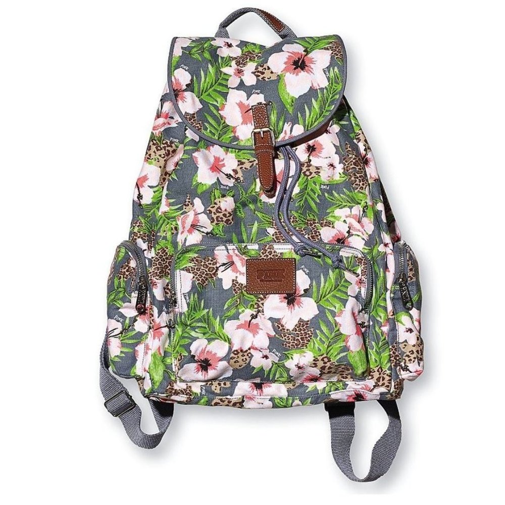 Victoria's Secret PINK Wild Tropical Floral Backpack *RARE*